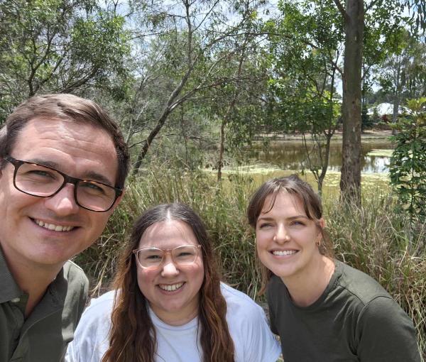A photo with three members of the team